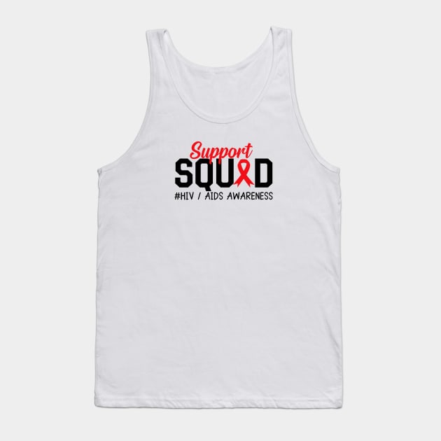 AIDS HIV Awareness Shirt, Support Squad Red Ribbon Tank Top by mcoshop